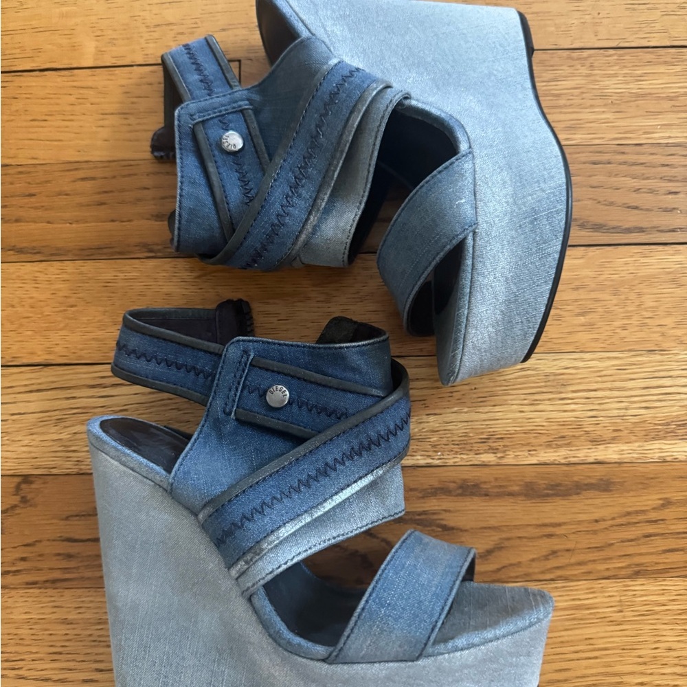 DIESDenim Wedge Sandals
